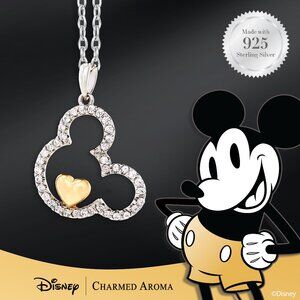Disney Mickey Mouse Necklace, 925 Sterling Silver Charmed Aroma